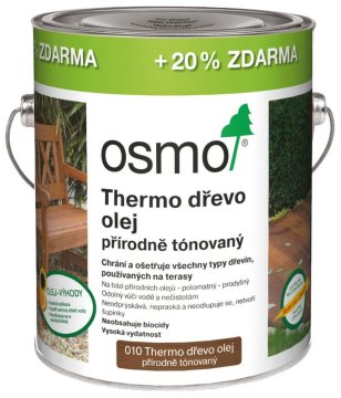 Osmo Terasový olej 010 Thermo Dřevo 3L Akční cena + Štětec zdarma!