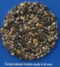 Český kámen hnědá-šedý 4-8 mm 25kg