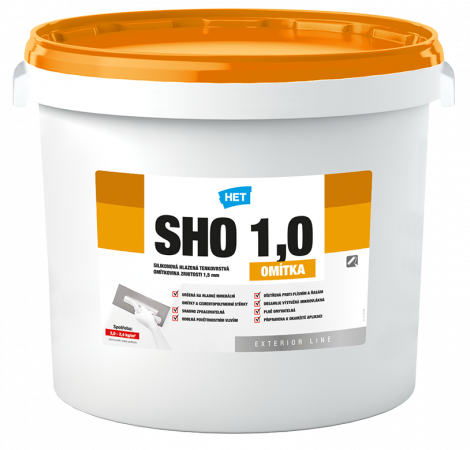 Het SHO 1,0 mm silikonová hlazená omítka 25kg tónovaná