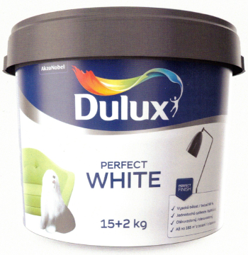 Dulux Perfect White je sněhově bílá akrylátová emulzní barva krémové konzistence s dokonalým rozlivem a perfektním výsledným vzhledem. 99% Bělost.