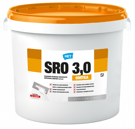 Het SRO 3,0 mm silikonová rýhovaná omítka 25kg tónovaná