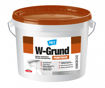 HET W-Grund - Základní pigmentovaný penetrační nátěr - Tónovatelný základní malířský nátěr do interiéru s vysokou krycí schopností.