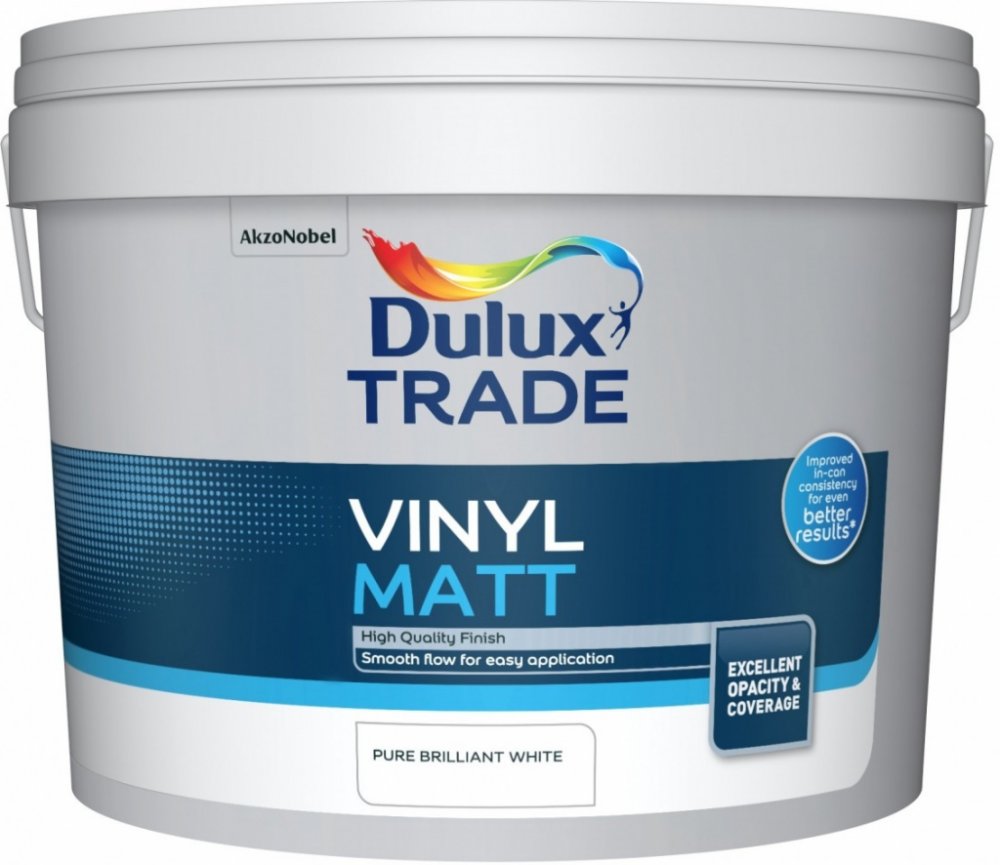 Dulux Trade Vinyl Matt PBW Bílý :: Levné-barvy.cz - Nejlevnější Barvy A ...