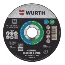 Würth Řezný kotouč CERALINE Longlife & Speed na ocel a nerezovou 125 x 1,0 mm ocel