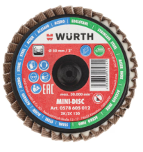 Würth Lamelový brusný kotouč Mini-Disc, oxid zirkoničitý hlinitý Kompatibilní se systémem 3M Roloc