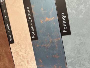 Dekorační stěrky San Marco v Proficentru skladem, míchání na počkání, odpočinková zóna s dětským koutkem.