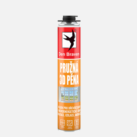DEN BRAVEN  Pružná 3D pěna pistolová 750ml