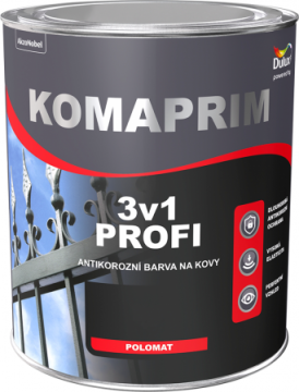 Komaprim 3v1 Profi 10l - Antikorozní barva na kovy, 3 v 1 – základ, mezivrstva a horní email v jednom.
