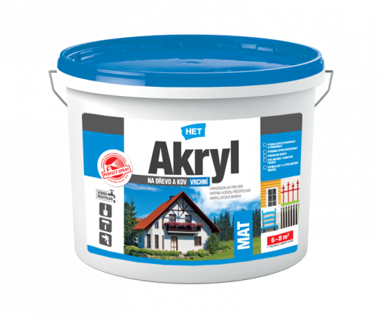 Het Akryl Mat univerzální barva na dřevo i kov 3kg