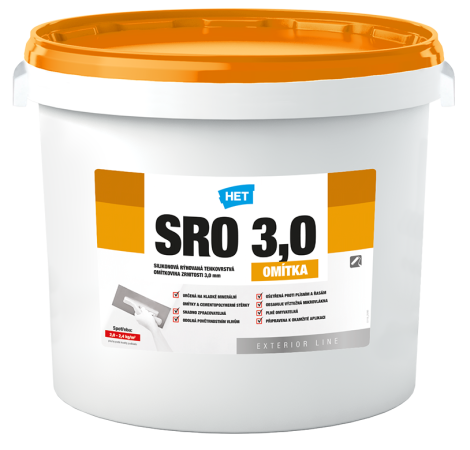 Het SRO 3,0 mm silikonová rýhovaná omítka 25kg Tónovaná Impuls
