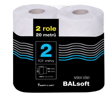 BALsoft 2vrstvé papírové utěrky 10 m, 2 role