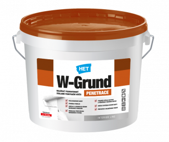 HET W-Grund - Základní pigmentovaný penetrační nátěr - Tónovatelný základní malířský nátěr do interiéru s vysokou krycí schopností.