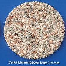 Český kámen růžovo-šedý 2-4 mm 25kg